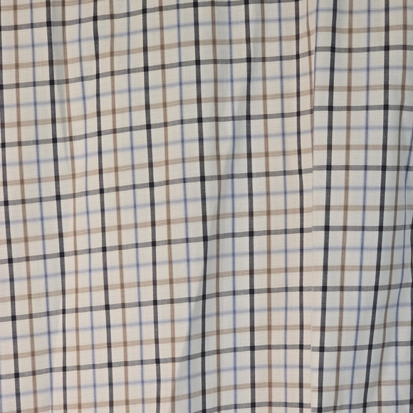 Thomas Dean Men's Checkered Long SL Button-Down Shirt - Blue Brown White Lg M179 - Picture 5 of 7